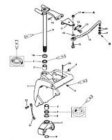 Поворотный кронштейн 2-Х ТАКТНОГО ПЛМ MERCURY 50EO Серийный номер от 9885345 до 9973099