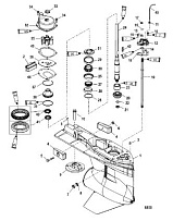 Корпус редуктора (карданный вал) (стандартное / обратное вращение) 4-Х ТАКТНОГО ПЛМ MERCURY 135 Серийный номер от 0P464488 до 0P514868