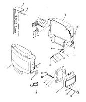 Капот и передняя крышка 2-х тактного ПЛМ MERCURY 50EO Серийный номер от 0A721308 и выше