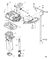 Выхлопная труба 2-Х ТАКТНОГО ПЛМ MERCURY 75 Серийный номер от 0T980000 до 0T999999