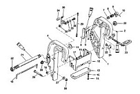 Зажимной кронштейн (ручной) 2-Х ТАКТНОГО ПЛМ MERCURY 60 Серийный номер от 9885345 до 9973099