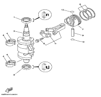 Коленвал и поршень 4-Х ТАКТНОГО ПЛМ SEA-PRO F9.9P