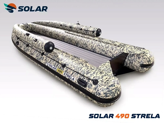 Лодка надувная моторная SOLAR-490 Strela Jet tunnel с фальшбортом