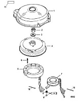 Маховик и статор (электрический) 2-Х ТАКТНОГО ПЛМ MERCURY 60 Серийный номер от 0P017000 до 0P325499