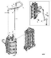 Зарядный кулер / Шланги впускного коллектора 4-Х ТАКТНОГО ПЛМ MERCURY 135 Серийный номер от 0P514869 и выше