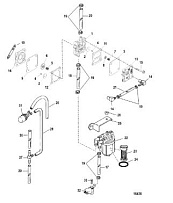Топливный насос (ручной) 2-Х ТАКТНОГО ПЛМ MERCURY 55 Серийный номер от 0P325500 и выше