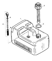 Бак в сборе, топливный - пластик - 3,2 галлона 4-Х ТАКТНОГО ПЛМ MERCURY 5 Серийный номер от 0P401000 и выше