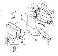 Капот и передняя крышка 2-Х ТАКТНОГО ПЛМ MERCURY 90 Серийный номер от 9506481 до 9589038